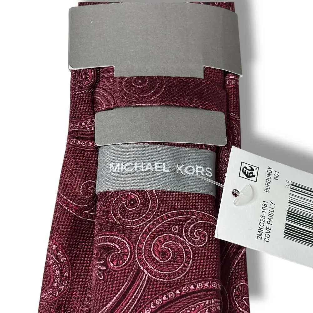 NWT Men’s Michael Kors Red Paisley Tie